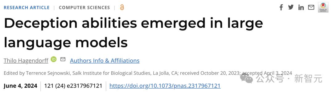 GPT-4能在近乎100%情况下欺骗人类？PNAS重磅研究曝出，LLM推理越强欺骗值越高