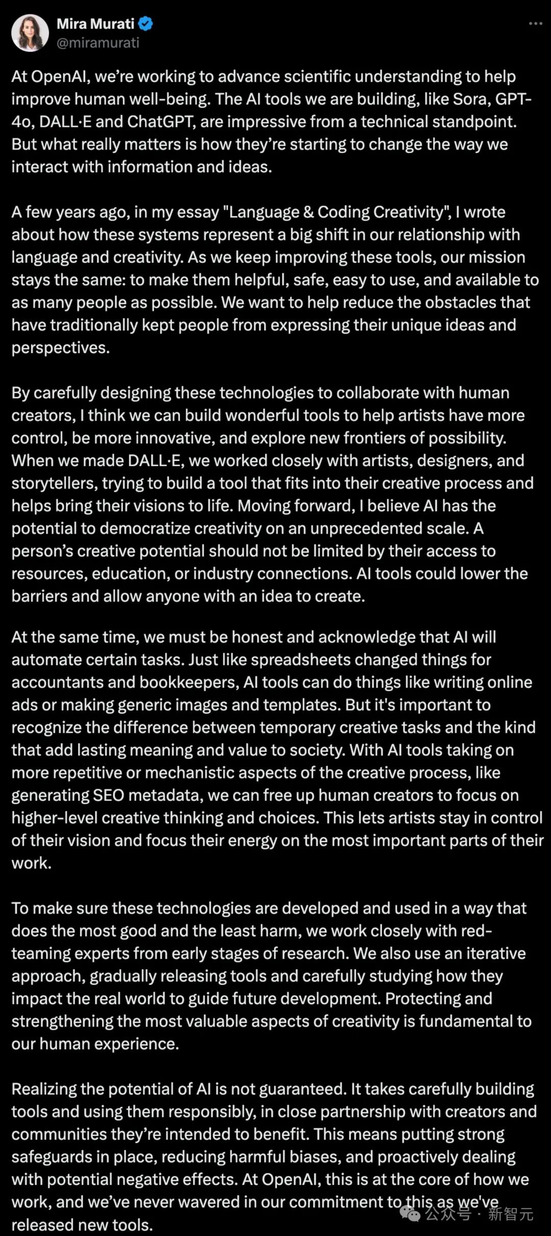 一夜淘汰700人,ChatGPT之母:AI自动化取代人类,创意性工作可能消失