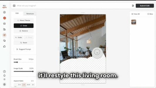 Midjourney又推AI修图神器!能消除,还能无中生有扩图
