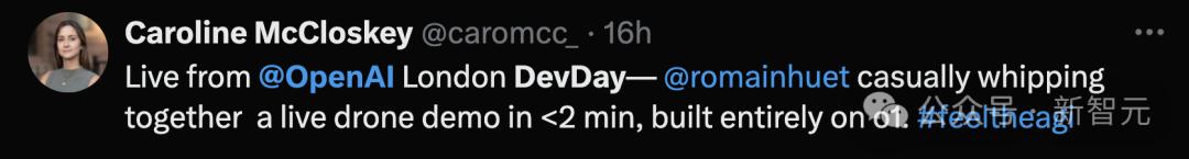 o1驾驶无人机后空翻,OpenAI开发者日惊掉下巴,2分钟爆改代码写App