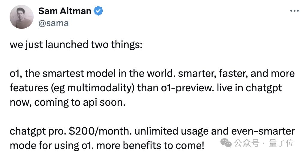 OpenAI第一场直播就炸场，o1满血版上线，史上最贵订阅费：1450元/月