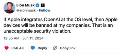 苹果,马斯克的新“仇人”?