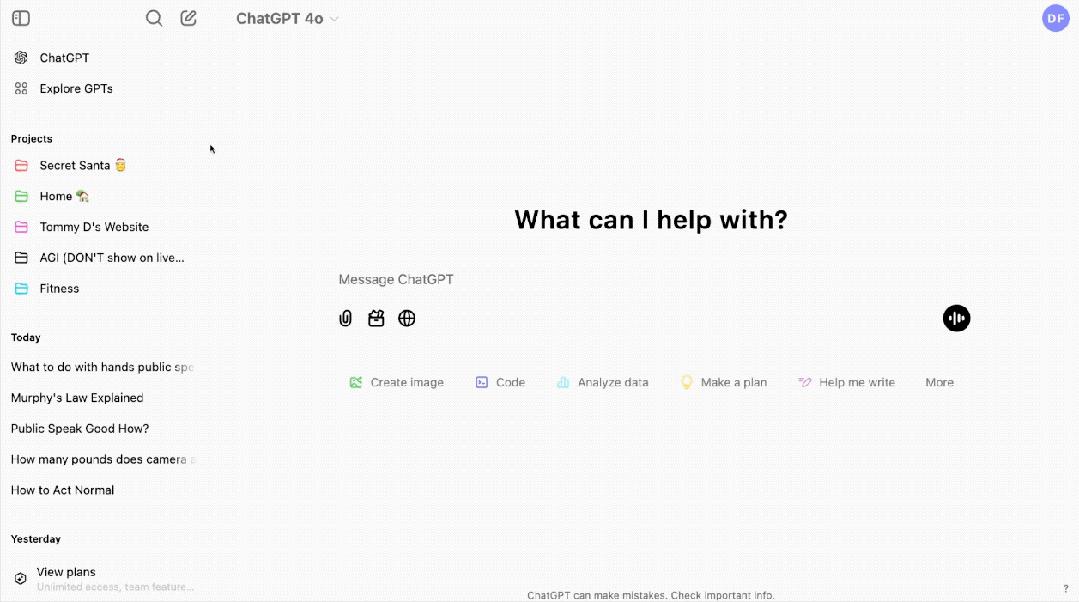 ChatGPT终于也推出Projects功能,却故意露出一个“AGI”的项目