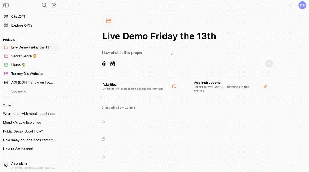 ChatGPT终于也推出Projects功能,却故意露出一个“AGI”的项目