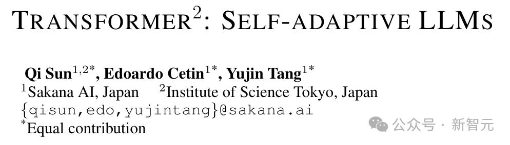 Transformer作者初创重磅发布Transformer²,AI模型活了,动态调整自己权重